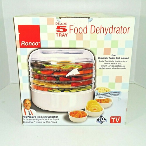 RONCO DELUXE 5 TRAY ELECTRIC FOOD DEHYDRATOR RECIPE BOOK INCLUDED