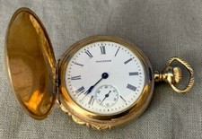 1907 Waltham Pocket Watch Model Grade 160, 0s 7j Engraved Hunter Case 16826509
