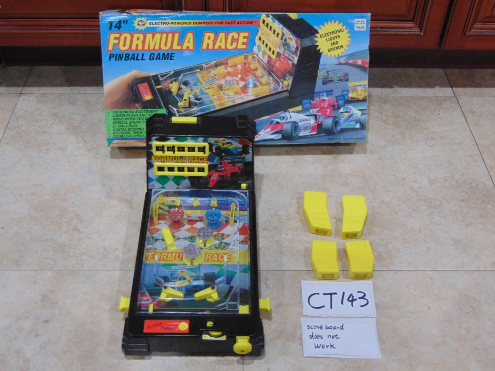 1993 FORMULA RACE PINBALL GAME14" RADIO SHACK ELECTRONIC SOUNDS IN BOX VINTAGE