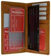 NEW TAN GENUINE LEATHER CHECKBOOK COVER FOR MEN WOMEN