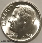 1948 D Roosevelt Dime Gem Bu Uncirculated 90% Silver