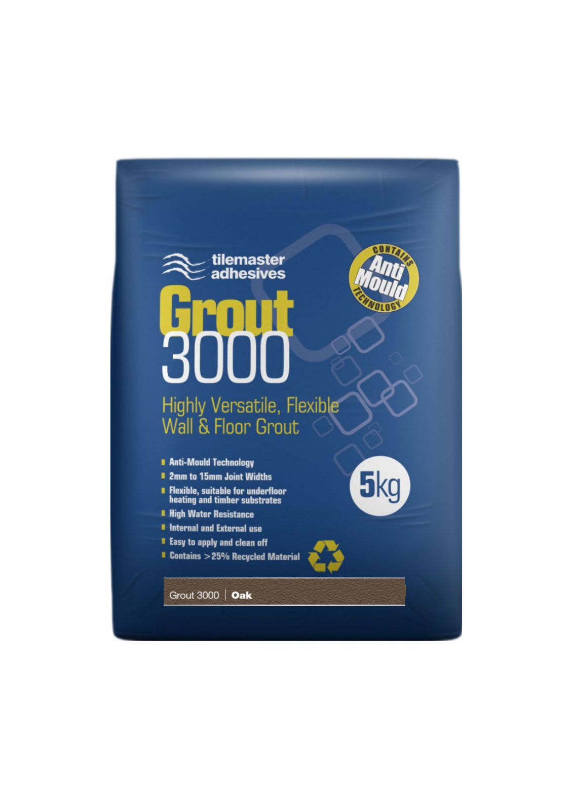 Tilemaster Grout 3000 flexible wall and floor tile grout 5kg, all