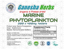 Marine-Phytoplankton Freeze-Dried Powder Nannochloropsis Gaditana 200 TABLETS 