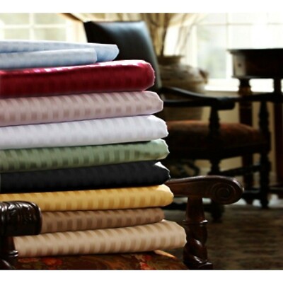 Glorious Bedding Duvet Cover 1 PC 1000TC Egyptian Cotton US Sizes Striped Colors
