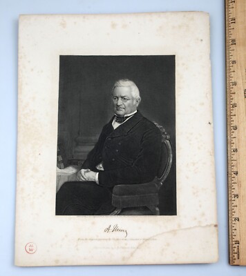 Antique Original 19th Century Engraving Adolphe Thiers French President