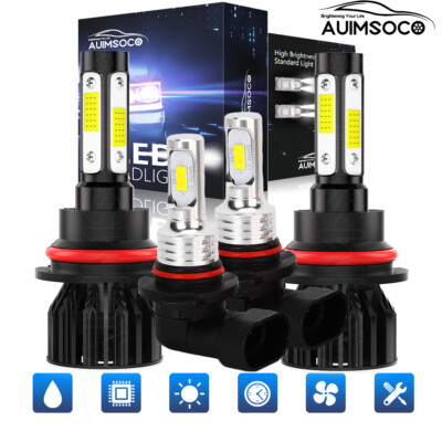 For Nissan Murano 2003-2008 4-Side 9007 LED Headlights + Fog Bulbs 6000K Kit