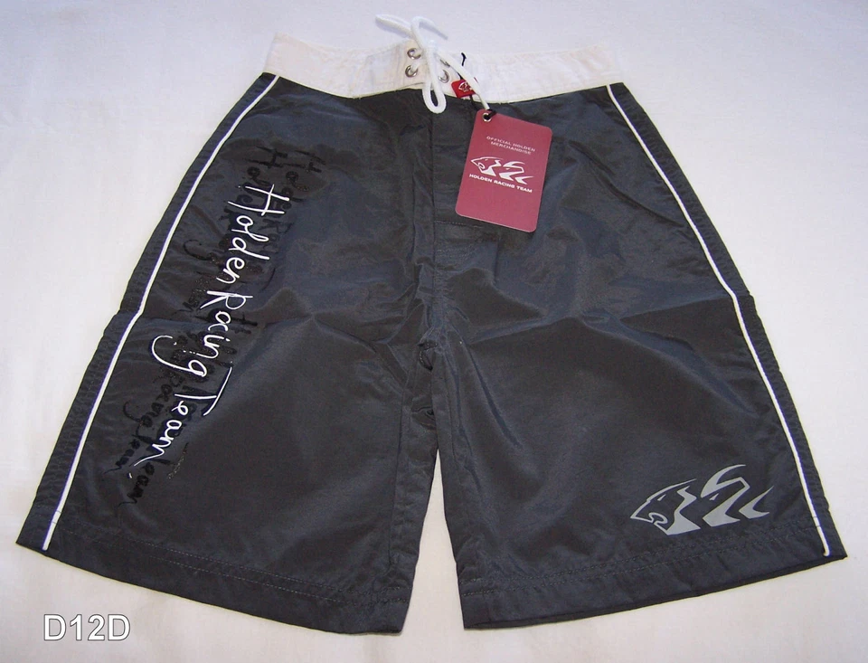 Holden Racing Team HRT Grey Boys Printed Swimming Board Shorts Size 10 New