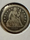 1856 Seated Liberty Dime 90% Silver US Coin Better Date Nice Detail