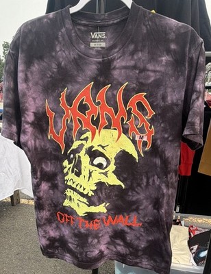 Vans Off The Wall Tee shirt Tie Dye purple size Medium Glow In The  Dark Skull