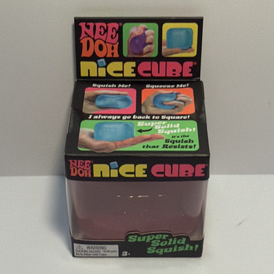 Schylling Nee Doh Nice Cube Super Solid Squish Squeeze Toy, Pink, MPN NICE CUBE