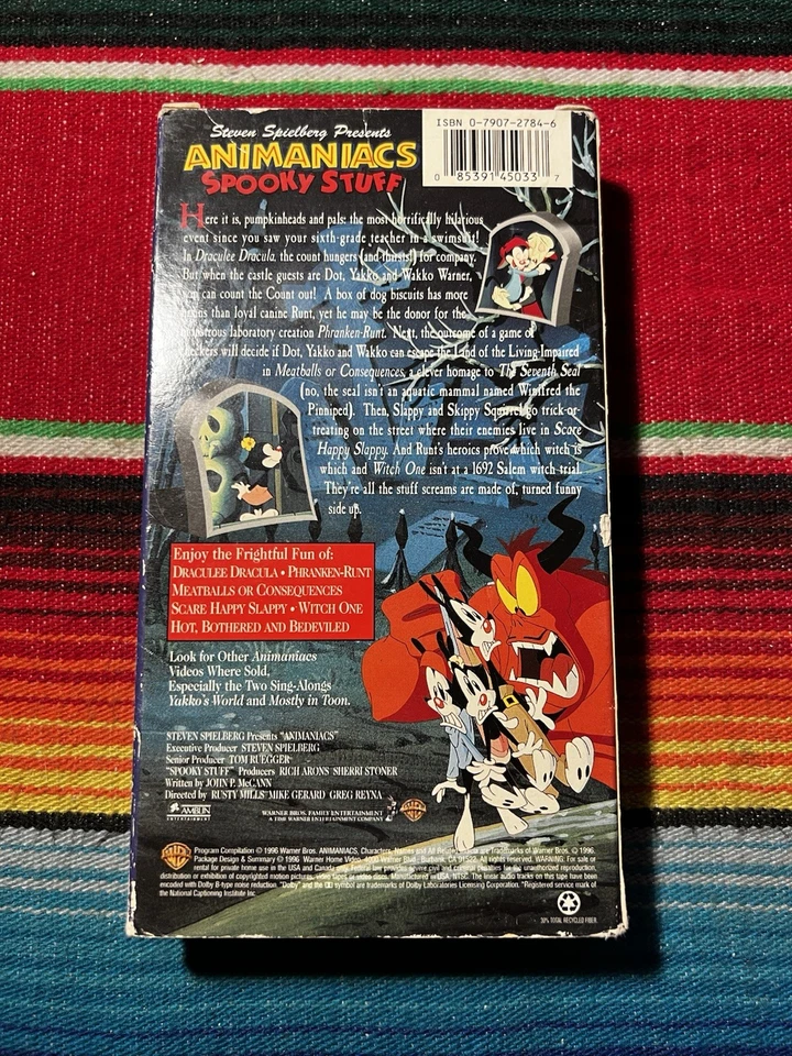 Animaniacs Spooky Stuff VHS Tape TESTED 1996 Warner Brothers Steven Spielberg - Image 2 of 4