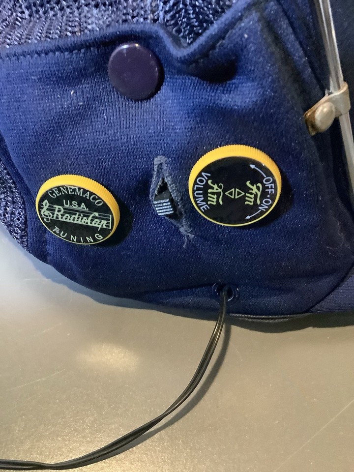Vintage AM/FM Radio Earphone Baseball Hat Cap with Antenna (untested ...