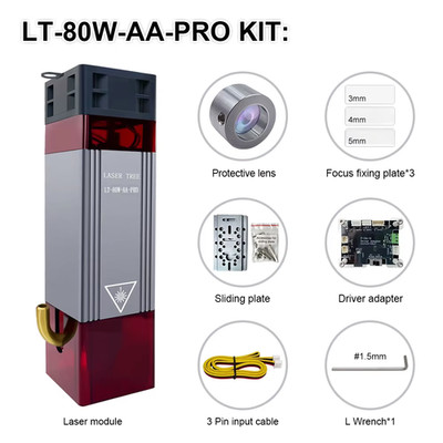 10W 5W 4W Laser Module, 450Nm TTL Blue Light Laser Head for Laser Engraving Wood
