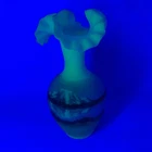 VTG Fenton Mountain Reflections Uranium Custard Vase Signed 1981 10”