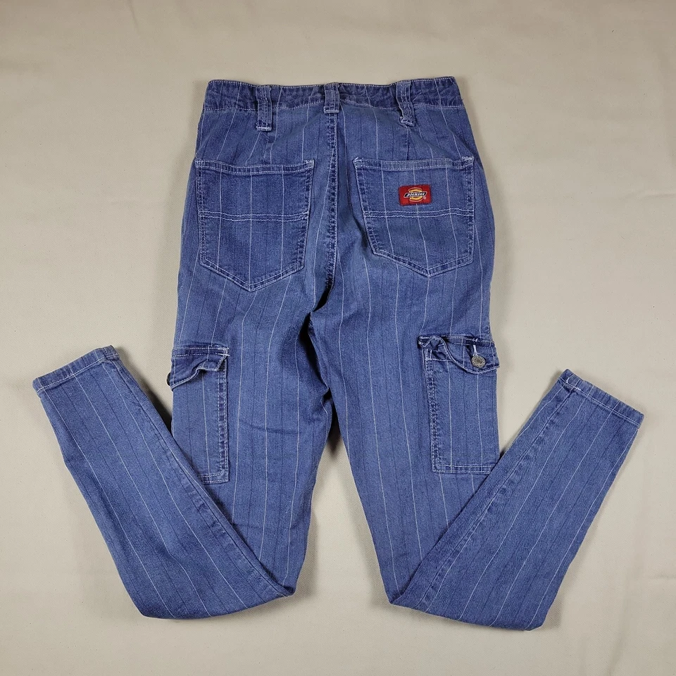 Pantalones cargo Dickies niñas denim azul a rayas talla 0/24 Foto 2 de 4