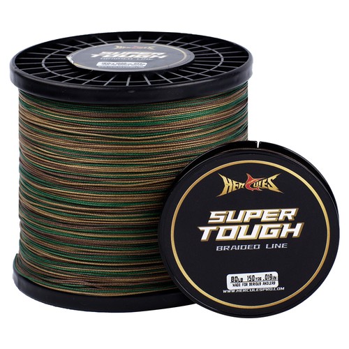 HERCULES SUPER TOUGH 4/8 Strands 4LB-160LB Braided Fishing Line Camo Green - Picture 27 of 30
