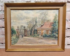 Kaj Molter (1903-1981): ENTRANCE TO FREDERIKSBERG PARK, COPENHAGEN, dated 1965