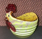 VINTAGE MURANO ITALIAN HAND BLOWN ART GLASS ROOSTER BOWL~MCM~COLORFUL GLASS
