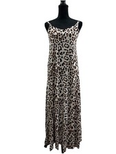 Express Leopard Print Womens Size XS Dress Sleeveless Cream With Brown Print