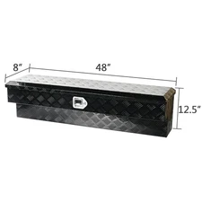 48"X8"X12.5" Aluminum Side Tool Box for Truck Pickup Trailer Storage Bed w/Lock