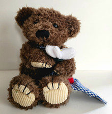 First  Main Charmer Teddy Bear Plush Mini w/ Daisy  Blue Gingham Tie V1000