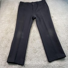 Vintage Levis Pants Mens 38x30 Black Polyester Dress Slacks USA Made Scovill