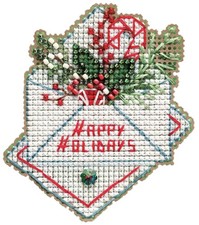 Holiday Wishes Beaded Counted Cross Stitch Ornament Kit Mill Hill 2021 multi