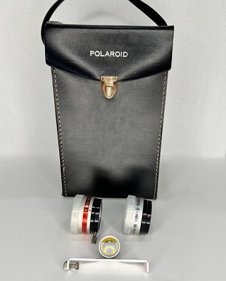 Vintage Polaroid Hard Leather Case Plus Lenses
