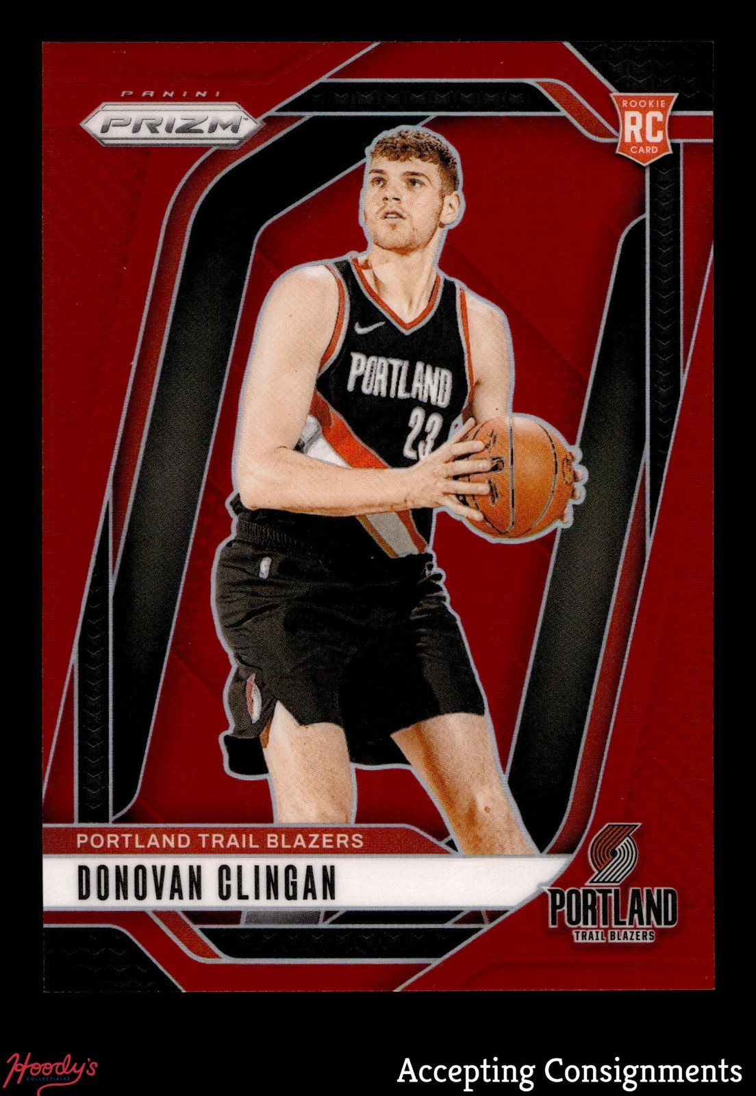 2024-25 Panini Prizm Red #221 Donovan Clingan 217/299 ROOKIE RC TRAIL BLAZERS