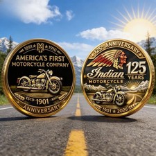 Indian Motorcycle Company 125Th Anniversary Commemorative  Coin HT04042612