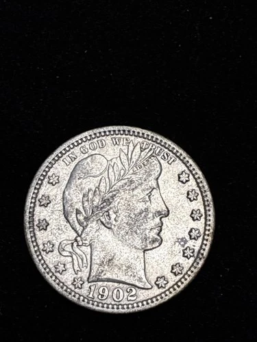 1902 barber Quarter ,  XF / AU