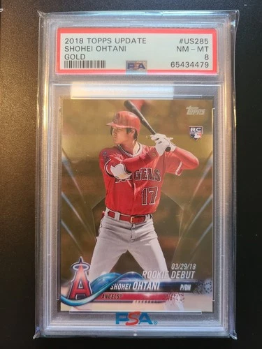 2018 Topps Update Shohei Ohtani Gold Rookie #/2018 Angels RC Dodgers MVP PSA 8