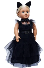 Halloween, Wednesday Addams #3~❤️ Black Party Dress for American Girl Dolls