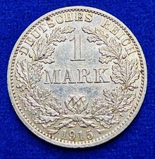 1 Mark 1915 A Deutsches Reich Silbermünze in Sehr schön