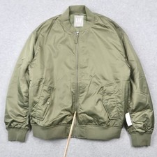 Gap Mens Nylon Bomber Jacket MA-1 Green Full Zip Flight Jacket M Medium