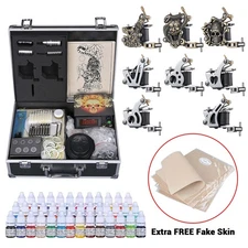 Professional Tattoo Kit 8 Machine Gun Needle Tip Power Supply 40 Ink Equipment