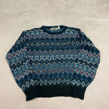 Vintage Knitted Jumper Abstract Patterned Knit Sweater Women's M 12-14 
