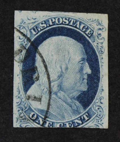 CKStamps: US Stamps Collection Scott#9 1c Franklin Used Small Thin CV$95