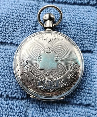 Running 1887 Waltham silver antique pocket watch 8s 7j hunter