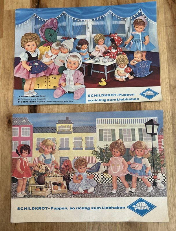 2 VTG 60s German Schildkröt-Puppen Dolls Toys Catalog Booklets Spielwaren Sindel