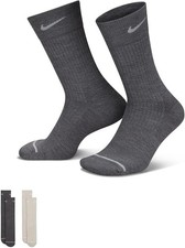Nike Everyday Wool Cushioned Socks (2 Pairs) Grey Beige SZ L Men's DQ6394-902