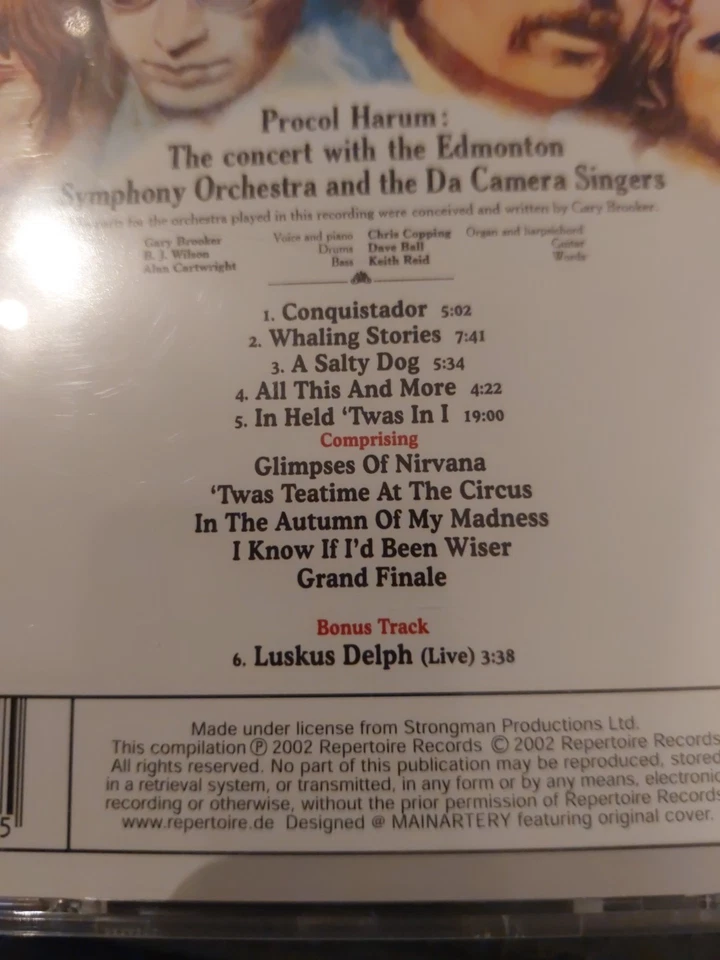 PROCOL HARUM/ LIVE IN CONCERT WITH EDMONTON SYMPHONY ORCHESTRA/ CD - Bild 3 von 3