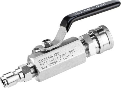 GALELEOPARD Ball Valve Pressure Washer, 3/8 Inch Quick Connect Black