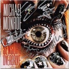 MICHAEL MONROE Sensory Overdrive FULLY SIGNED Hanoi Rocks Sam Yaffa CD AUTOGRAPH