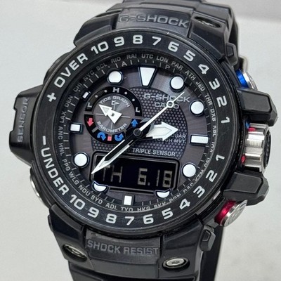 Extremely Beautiful G SHOCK GWN 1000B Radio Solar Black Reverse LCD