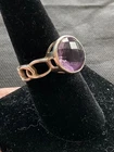 sterling silver 925 ring faceted purple amethyst size 7.5 vintage