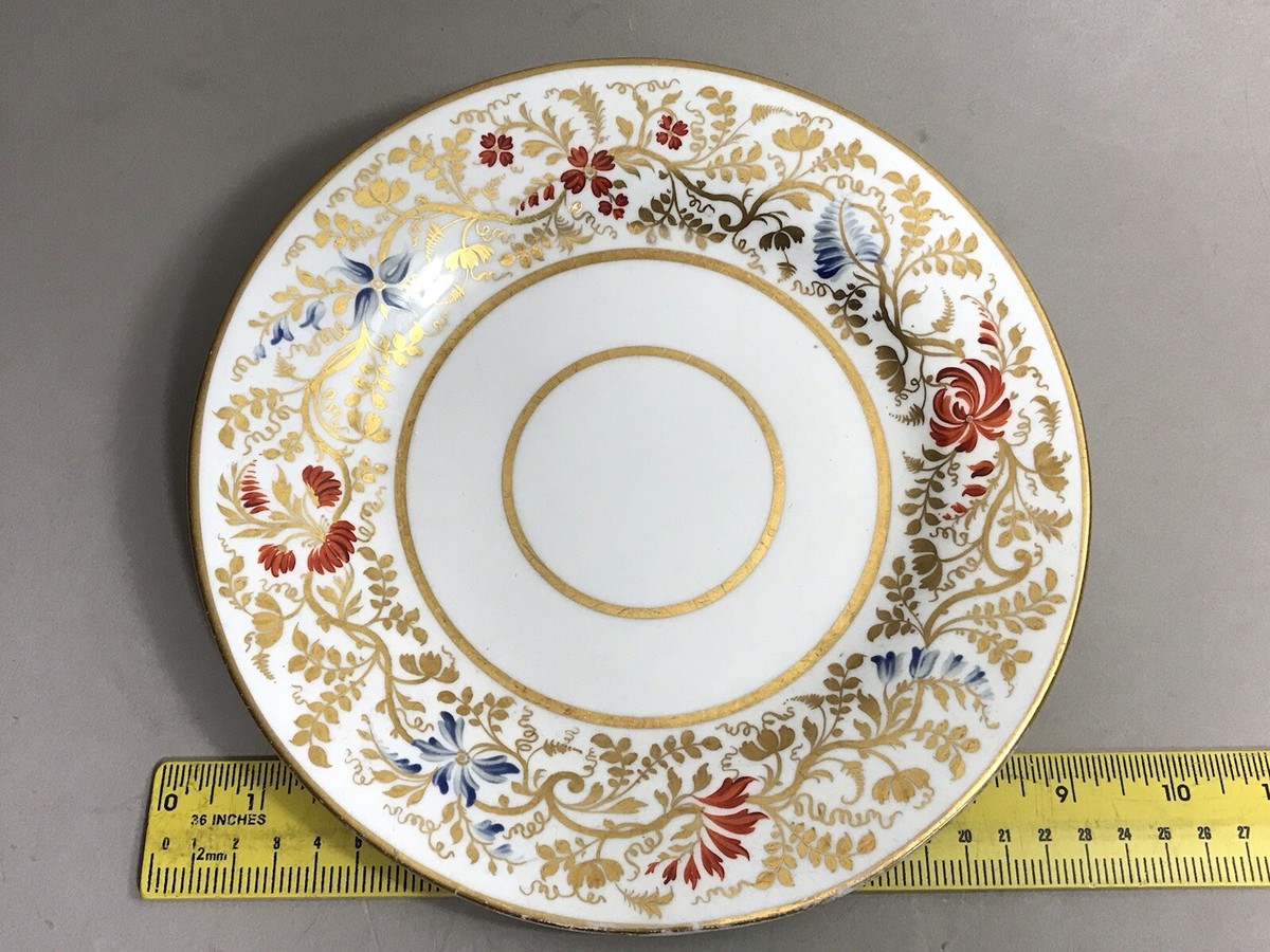 c1830 11pc ENGLISH COALPORT PORCELAIN plates creamer cups