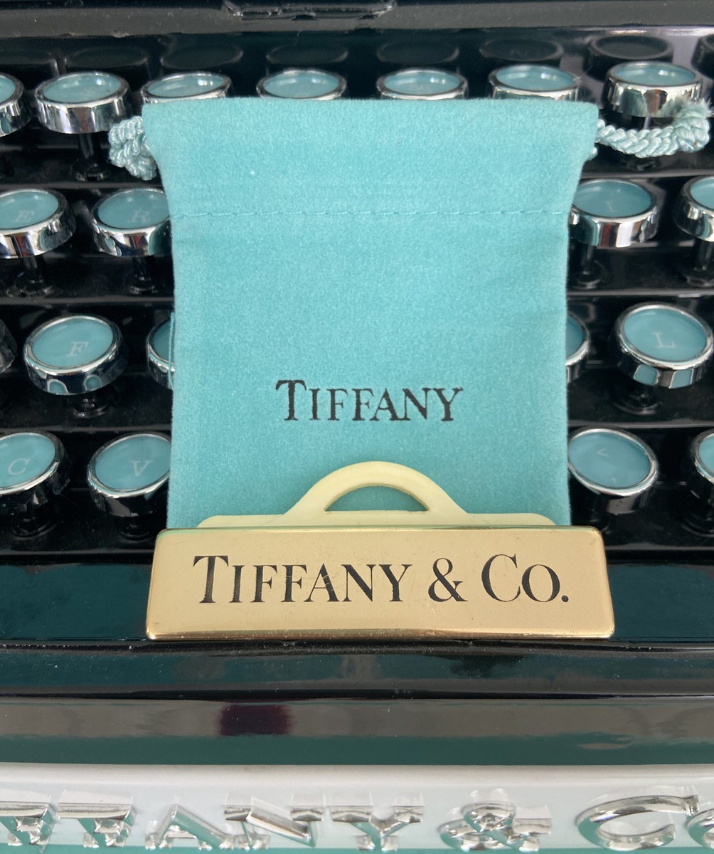 Tiffany&Co Employee Name Badge Tag Magnetic Goldtone 15mmx65mm