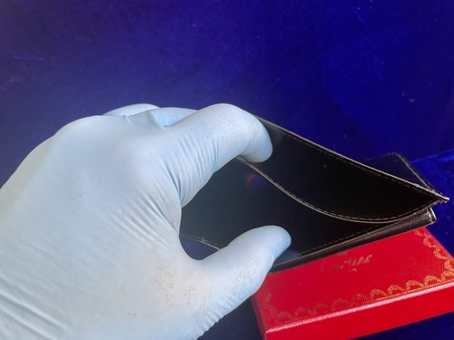 Cartier Wallet Holder Pouch New Old Stock Black Leather Case Wallet Cartier Box - Picture 12 of 15