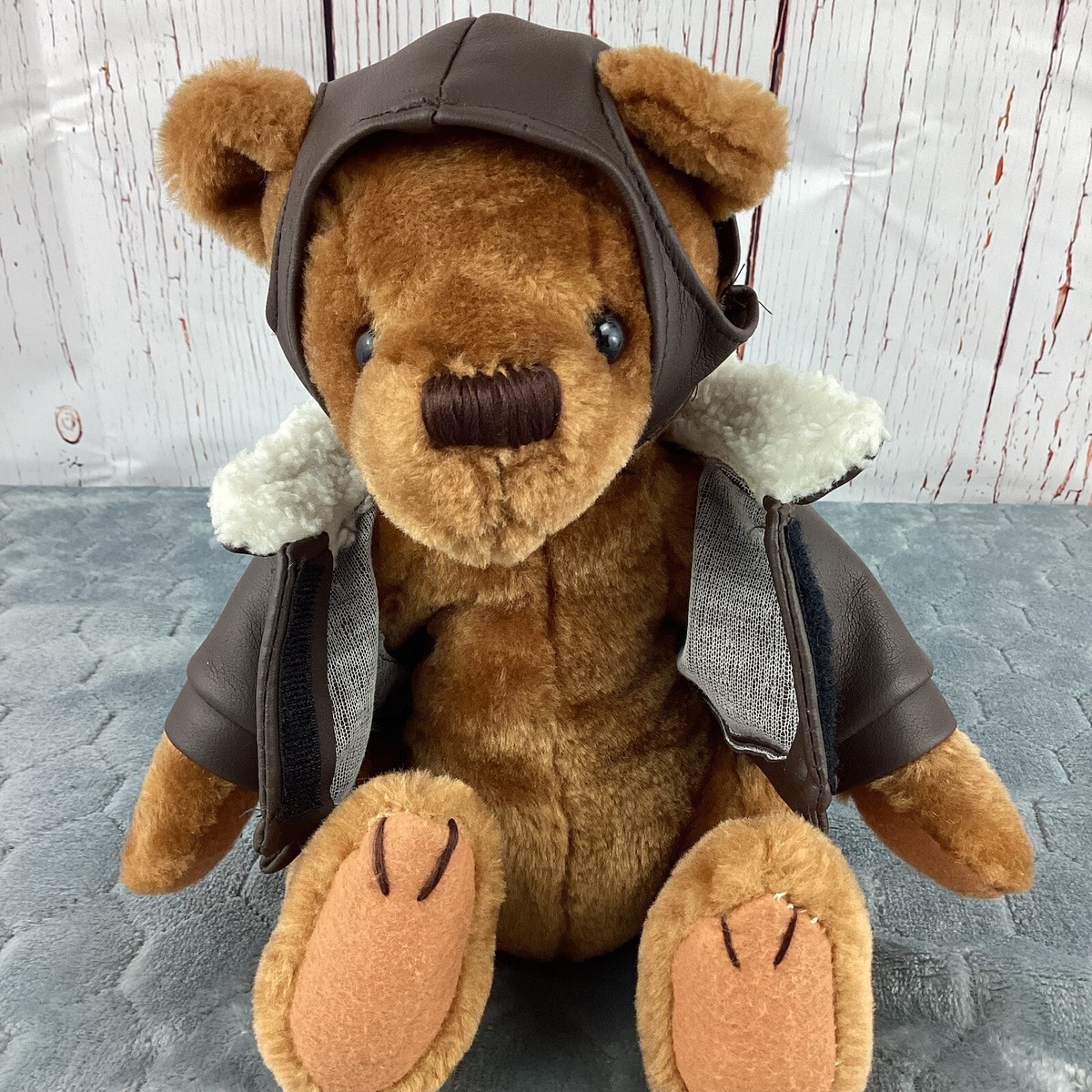 US Airways Bear Plush Bomber Jacket Flying Hat Aviator Pilot 